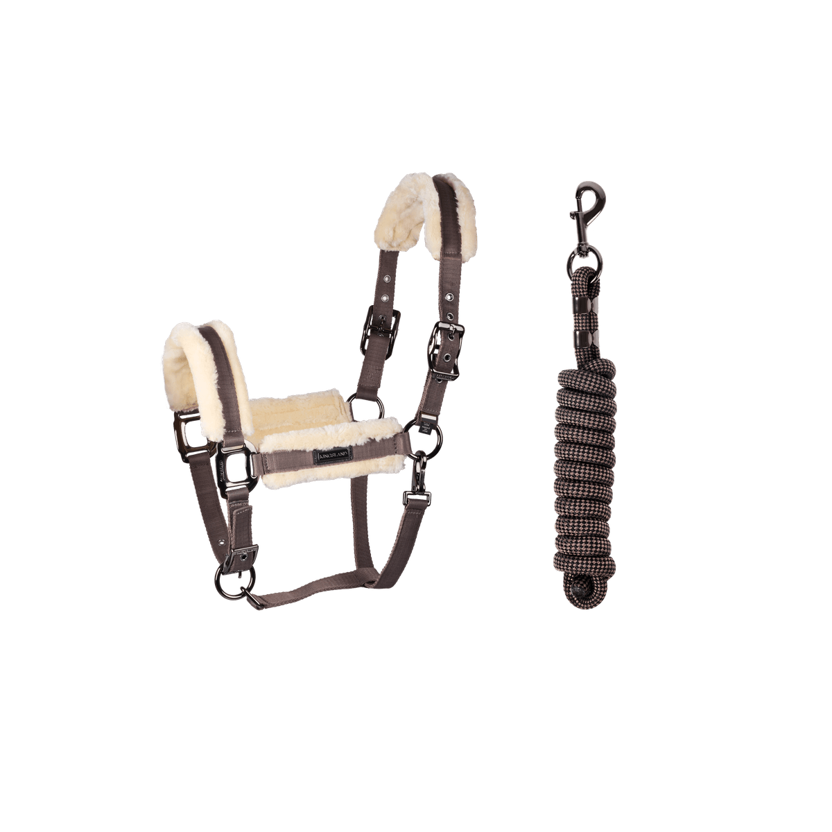 KLLexie Faux Fur Halter And Rope - Brown Iron