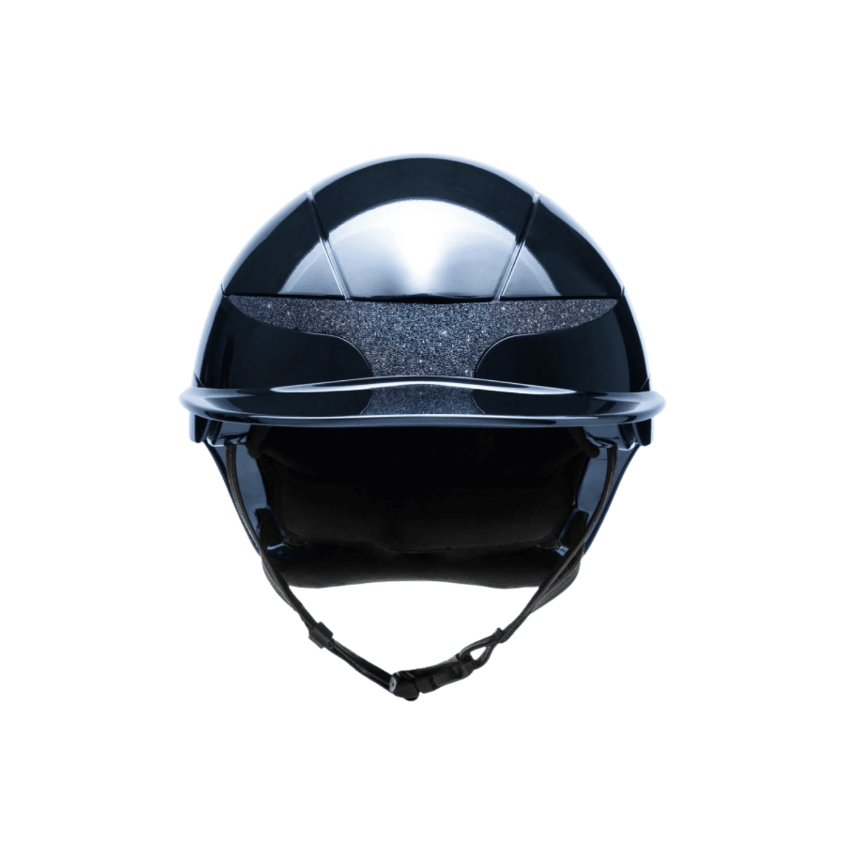 Equiline XANTO - glossy blue helmet with Swarovski crystals on the front band and standard visor