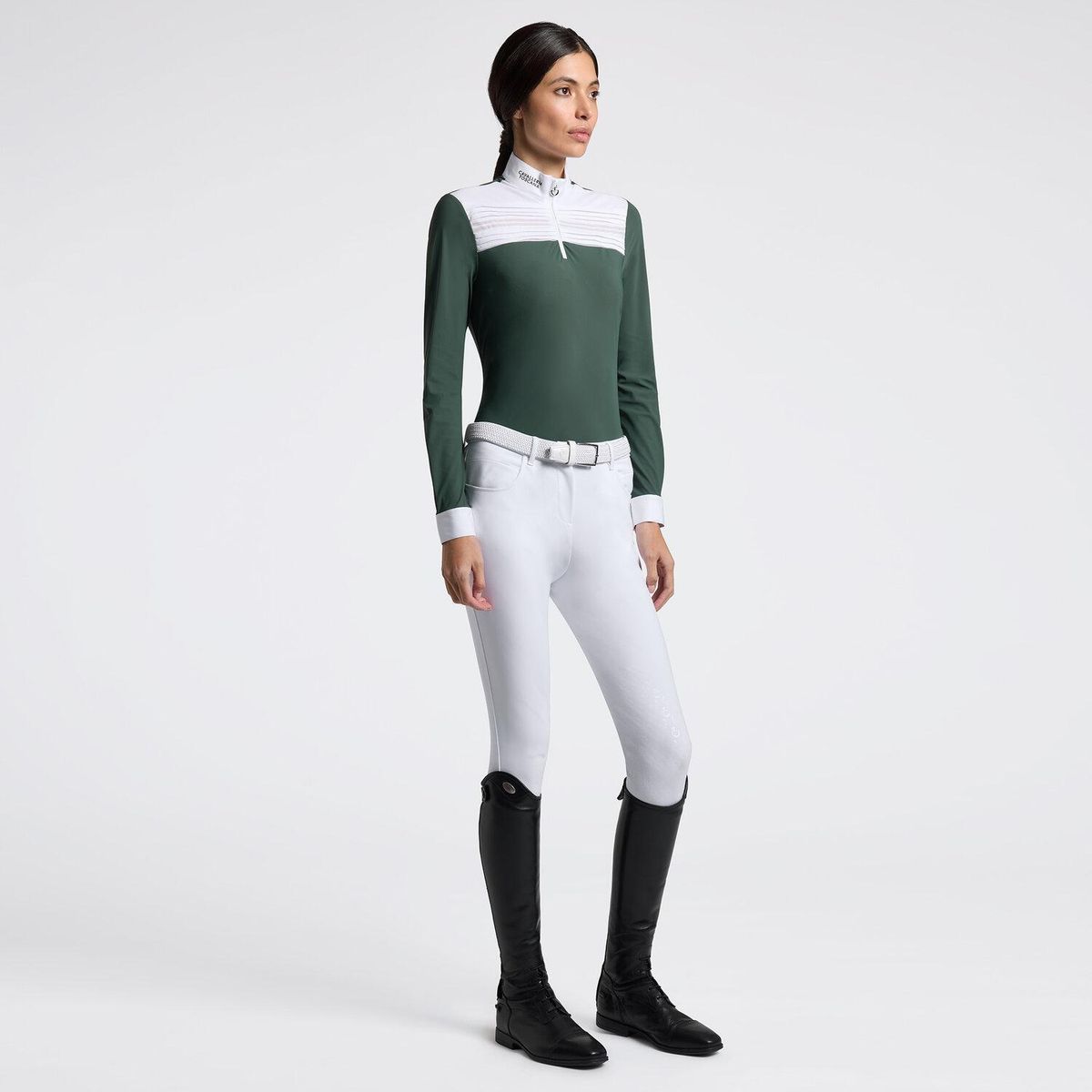 Cavalleria Toscana Women’s Long Sleeve Competition Shirt with Pleated Insert