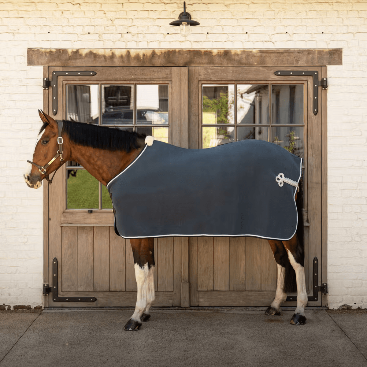Kentucky Fleece Rug Show Vegan Wool Navy