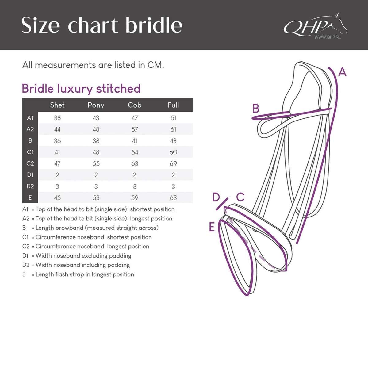 QHP Bridle luxury stitched 