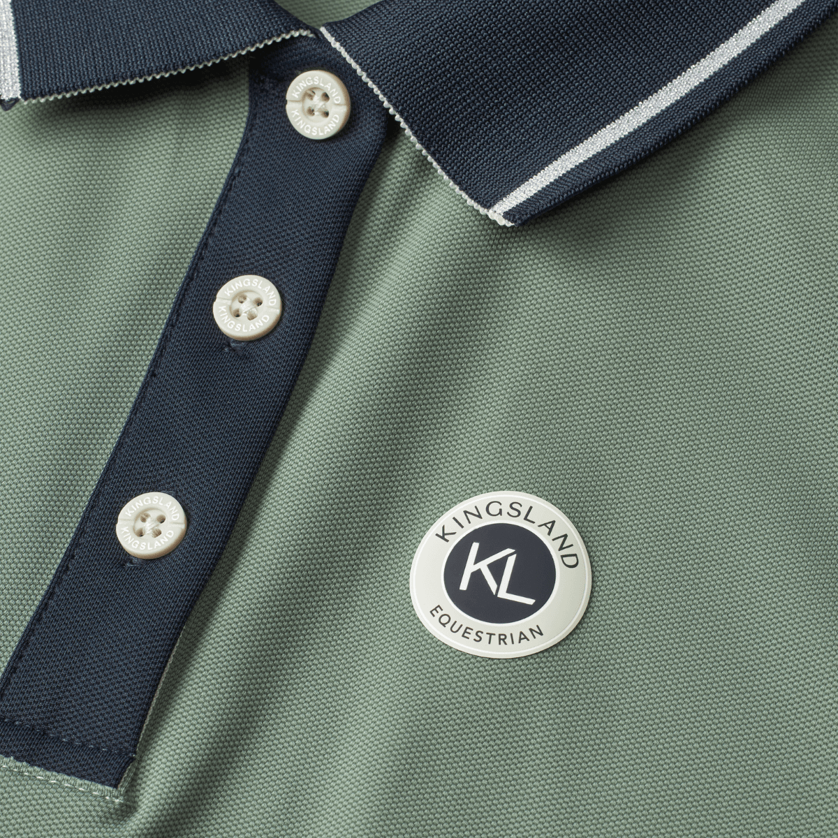 KLLaura Ladies Sleeveless Polo Pique Top - Green Agave